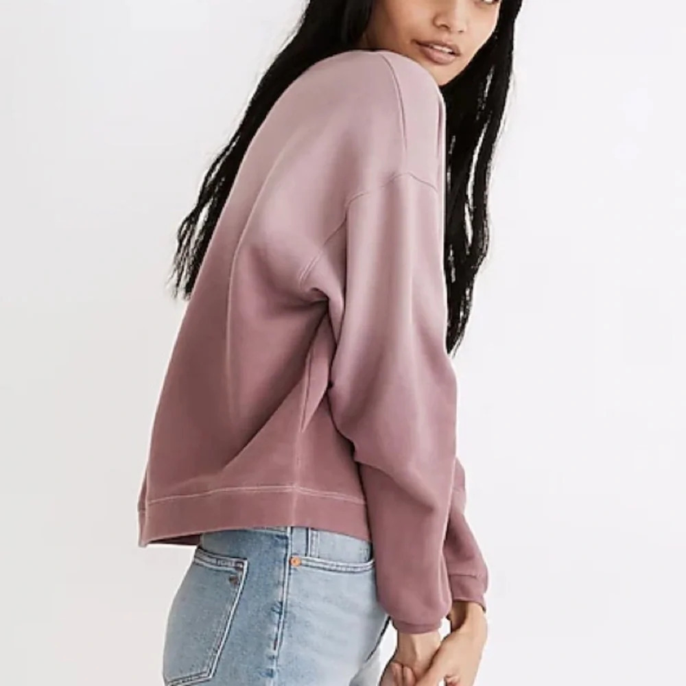 Madewell Dip-Dye (Re)sourced Cotton Swing Crewneck Sweatshirt Classic Lilac - Picture 3 of 5
